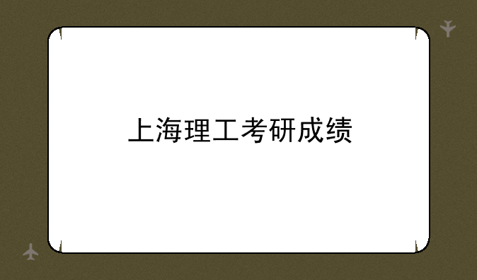 上海理工考研成绩