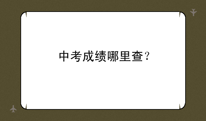 中考成绩哪里查？
