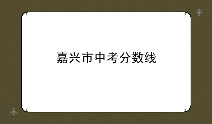嘉兴市中考分数线