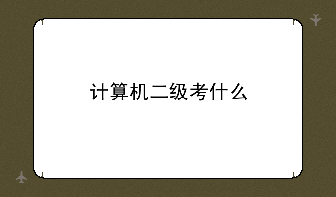 计算机二级考什么