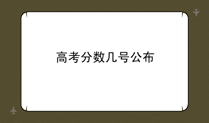 高考分数几号公布