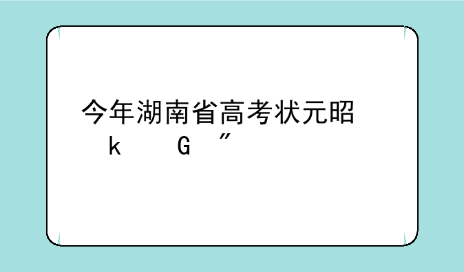 今年湖南省高考状元是多少分