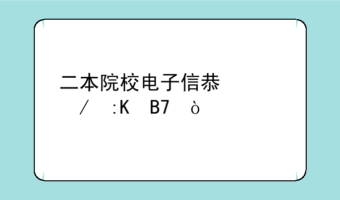 二本院校电子信息工程排名？
