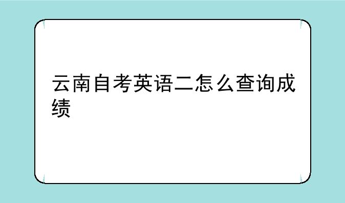 云南自考英语二怎么查询成绩