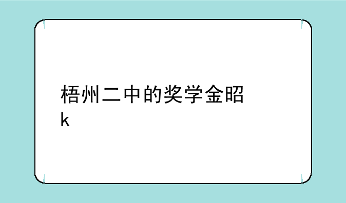 梧州二中的奖学金是多少