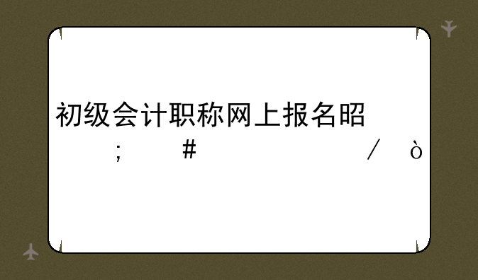 初级会计职称网上报名是怎么个流程？