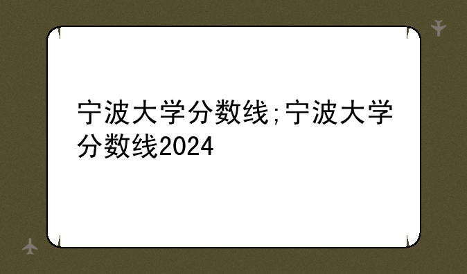 宁波大学分数线;宁波大学分数线2024